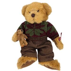 Russ Berrie Sir Duncan Bear Plush Brown Baby Bear Sweater Corduroy Pants 12 Inch